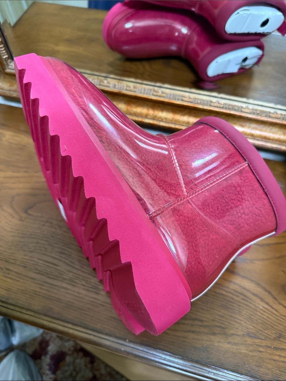 Koolaburra by Ugg W Koola Clear Mini Pink Waterproof Ankle Boots.  Size 10. - Picture 6 of 9